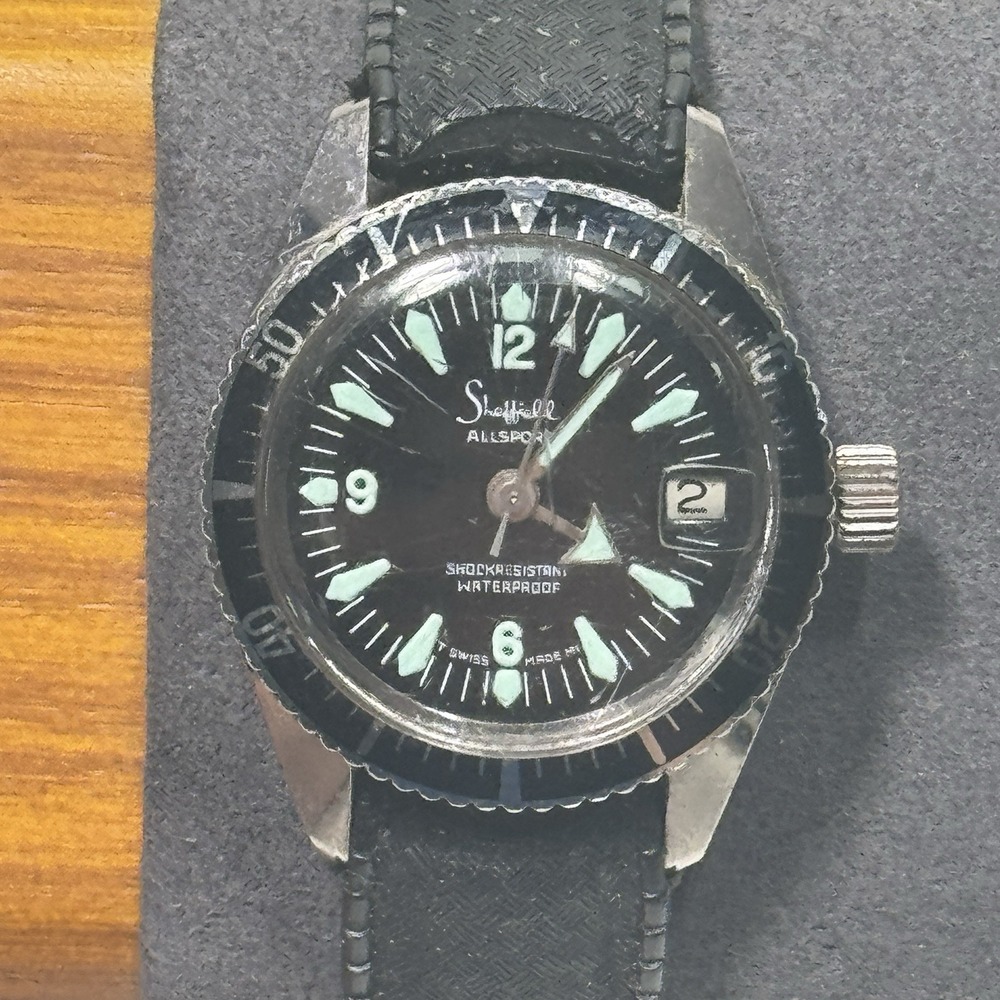 70s Sheffield Allsport Diver Mechanical Watch Women Swiss Waterproof - Working